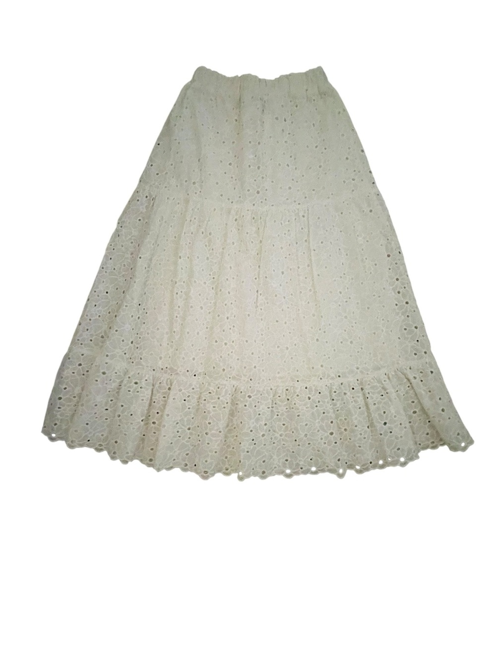 Zara White Eyelet Tiered Maxi Skirt - Picture 2 of 7